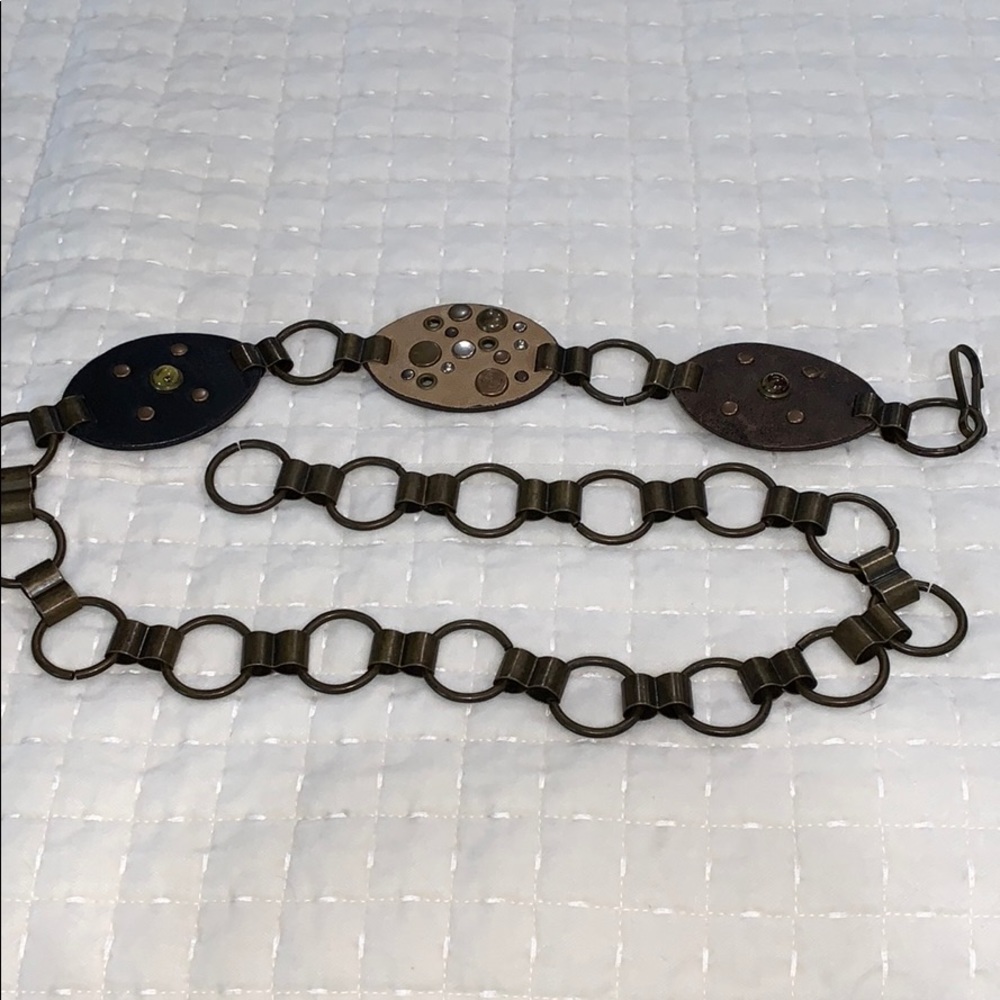 Fashion belt leather and metal.